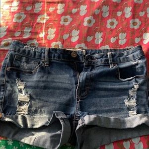 ripped denim shorts